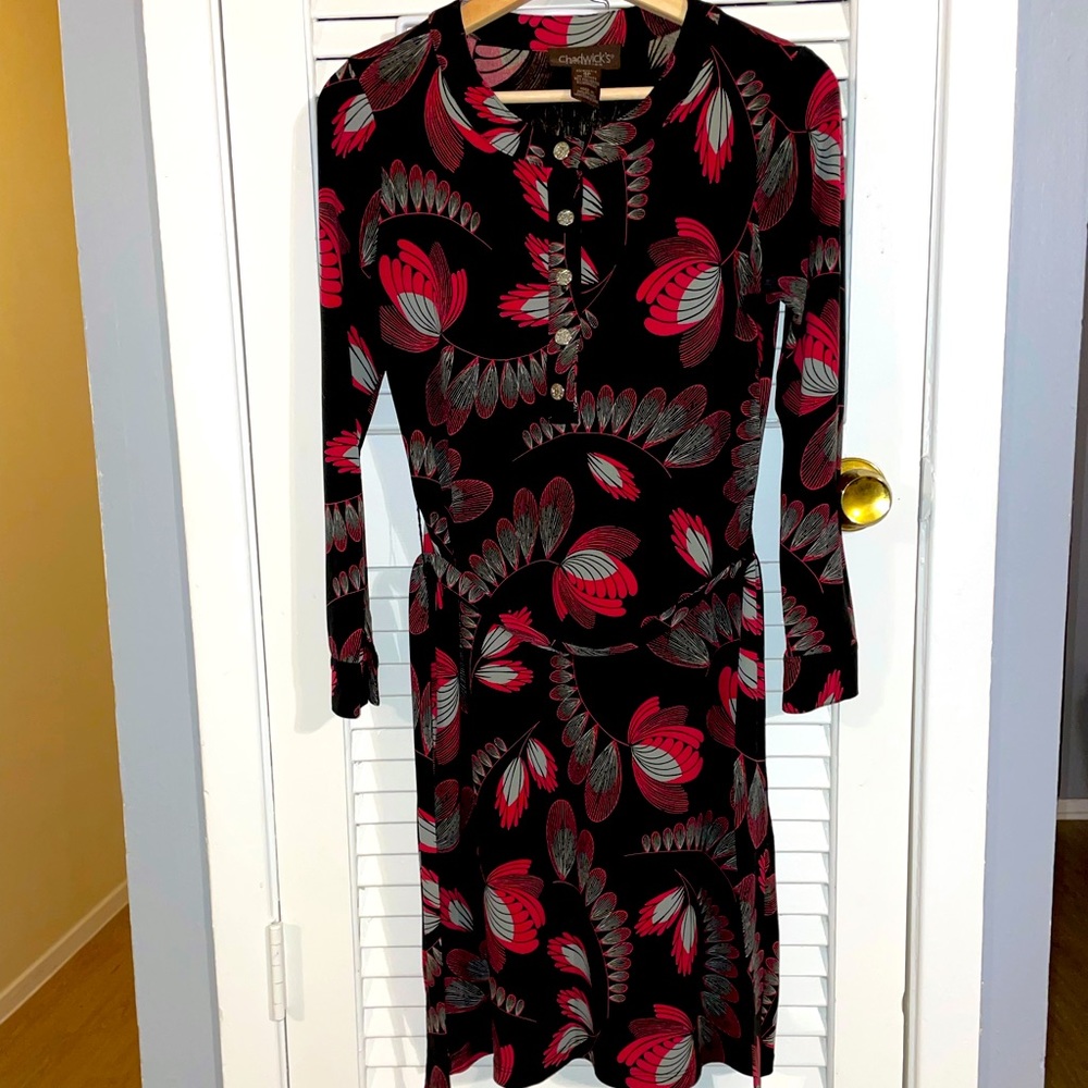 Chadwicks Long sleeve Midi Dress size 4P